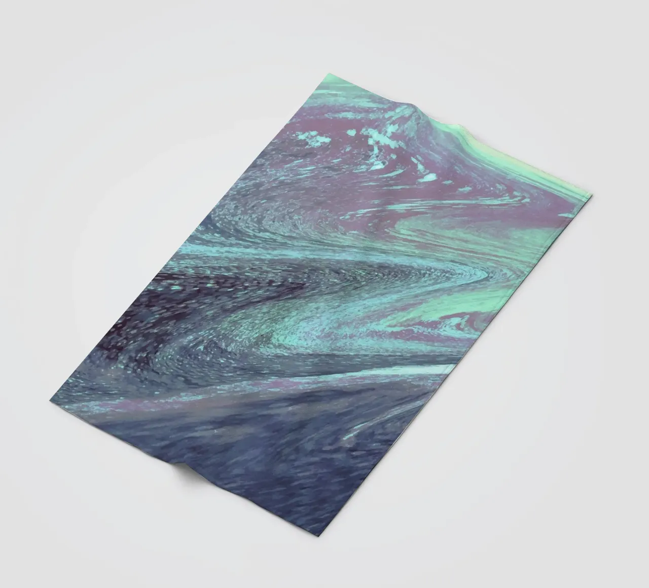 Cosmic Teal & Purple Swirl - Abstract Fluid Art Print fleece blanket by NorwesClub