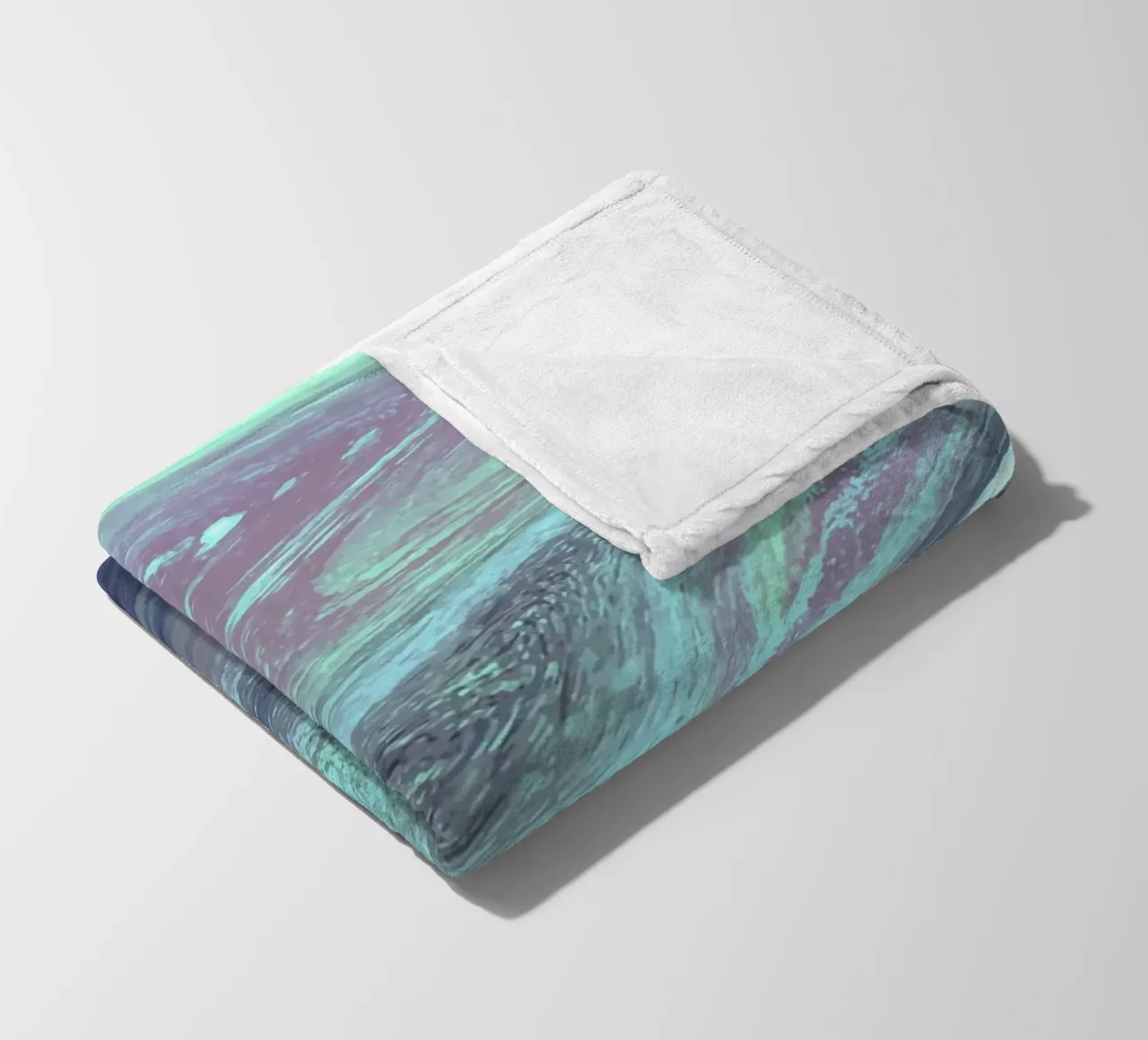 Cosmic Teal & Purple Swirl - Abstract Fluid Art Print fleece blanket by NorwesClub