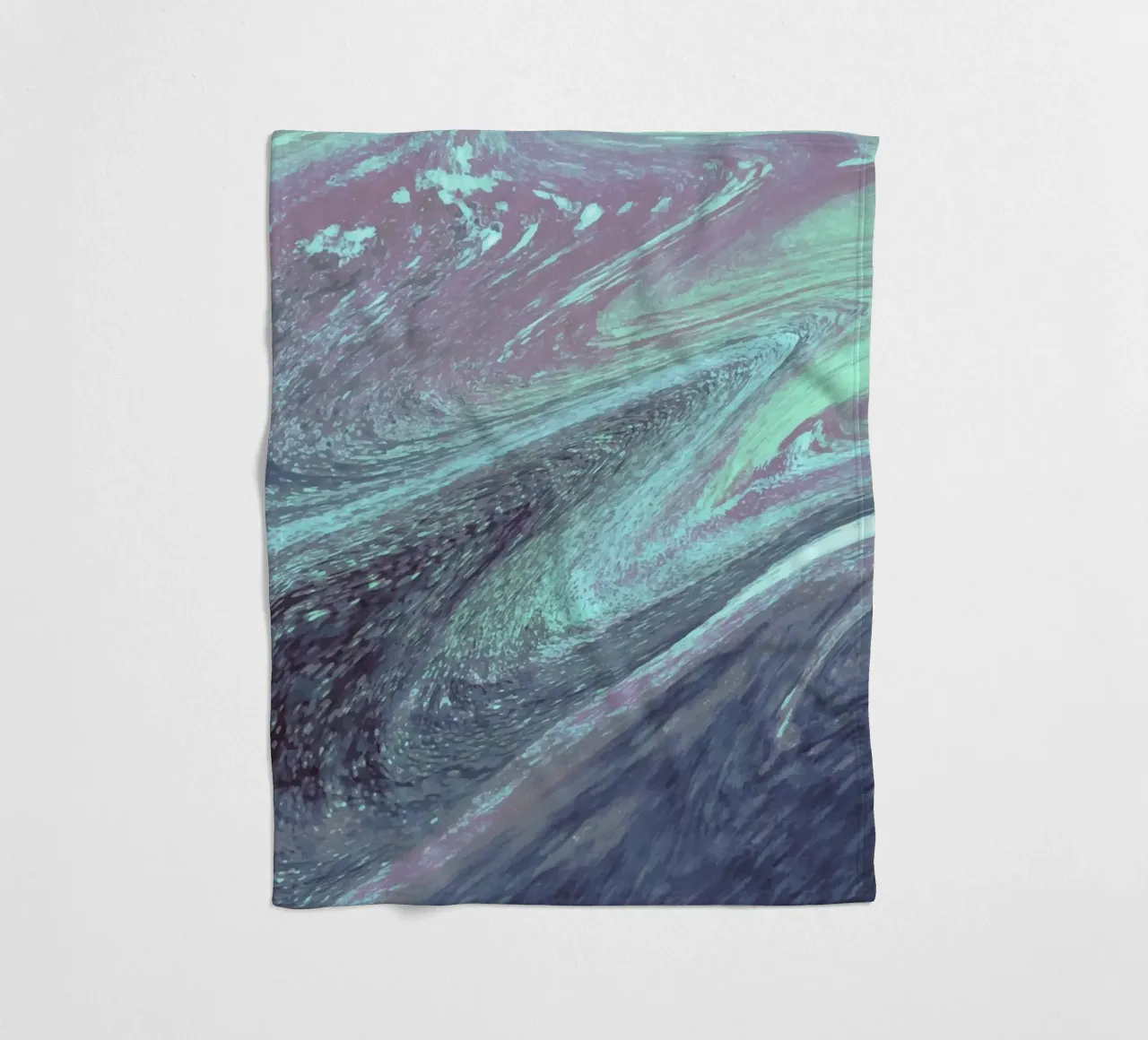 Cosmic Teal & Purple Swirl - Abstract Fluid Art Print fleece blanket by NorwesClub