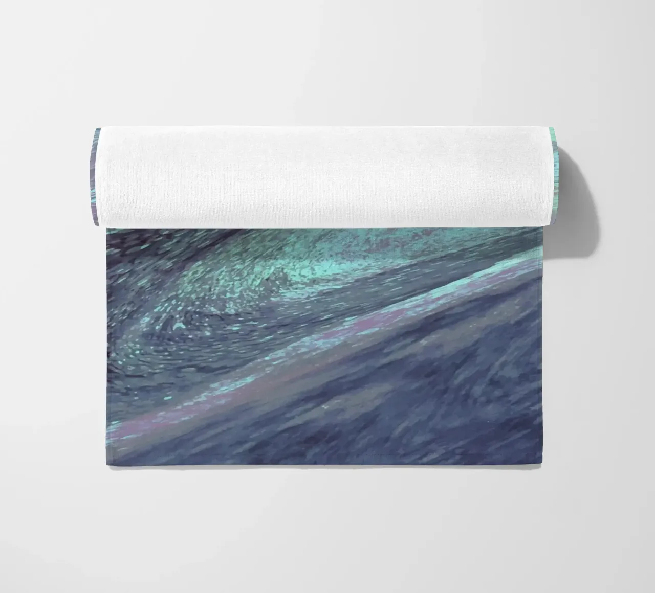 Cosmic Teal & Purple Swirl - Abstract Fluid Art Print beach towel by NorwesClub