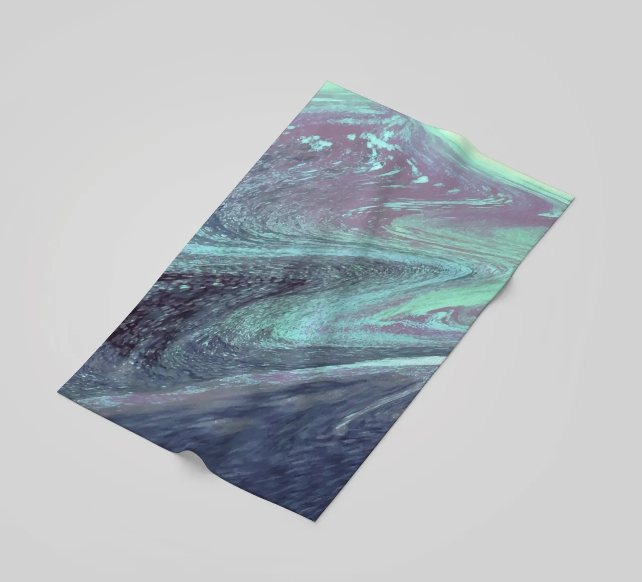 Cosmic Teal & Purple Swirl - Abstract Fluid Art Print beach towel by NorwesClub