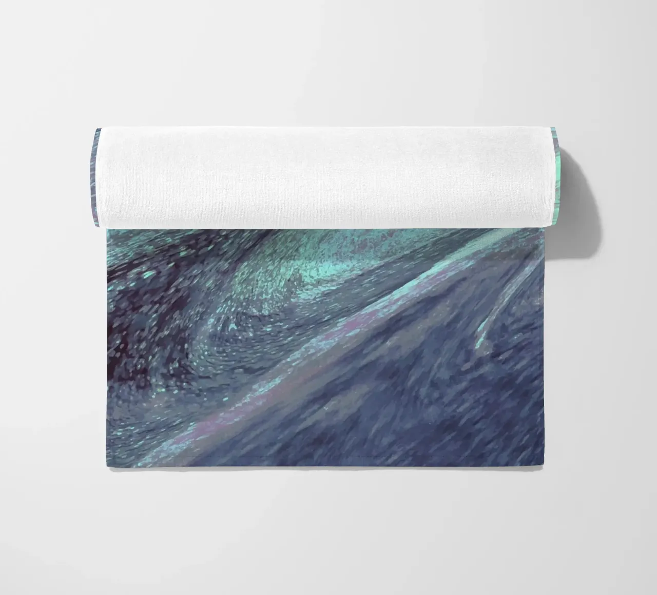 Cosmic Teal & Purple Swirl - Abstract Fluid Art Print beach towel by NorwesClub