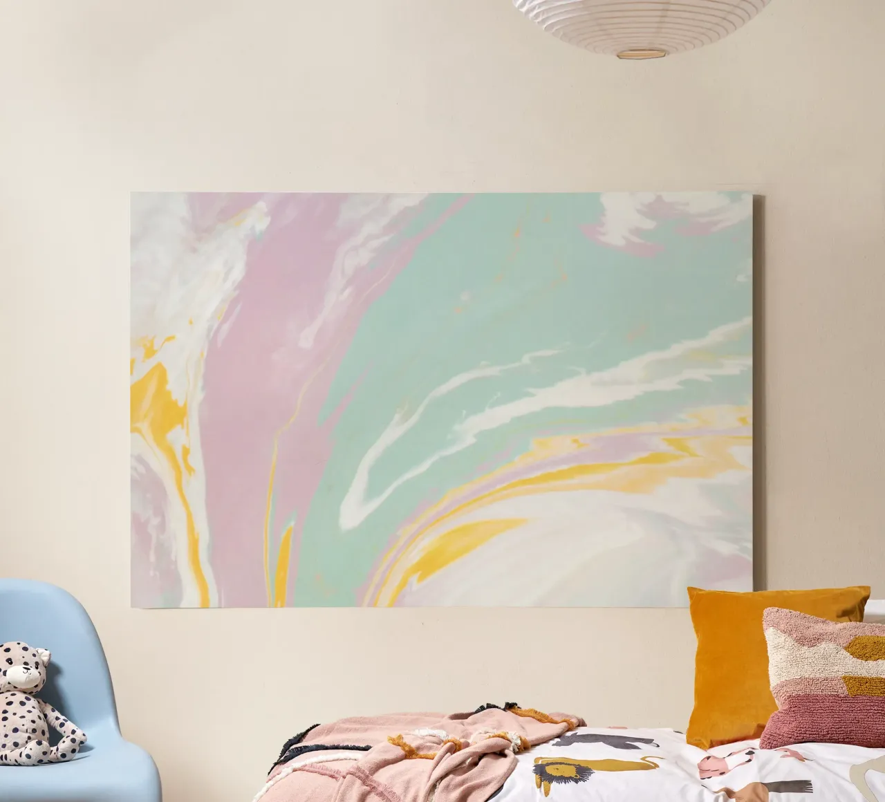 Pastel Marble Swirls - Abstract Fluid Art Print canvas by NorwesClub