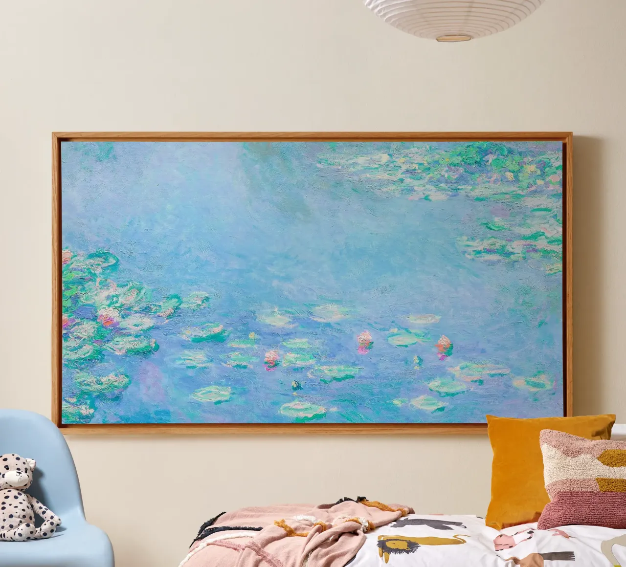 Monet's Water Lilies Pond - Impressionism Serene Art Print canvas with Floater frame by NorwesClub