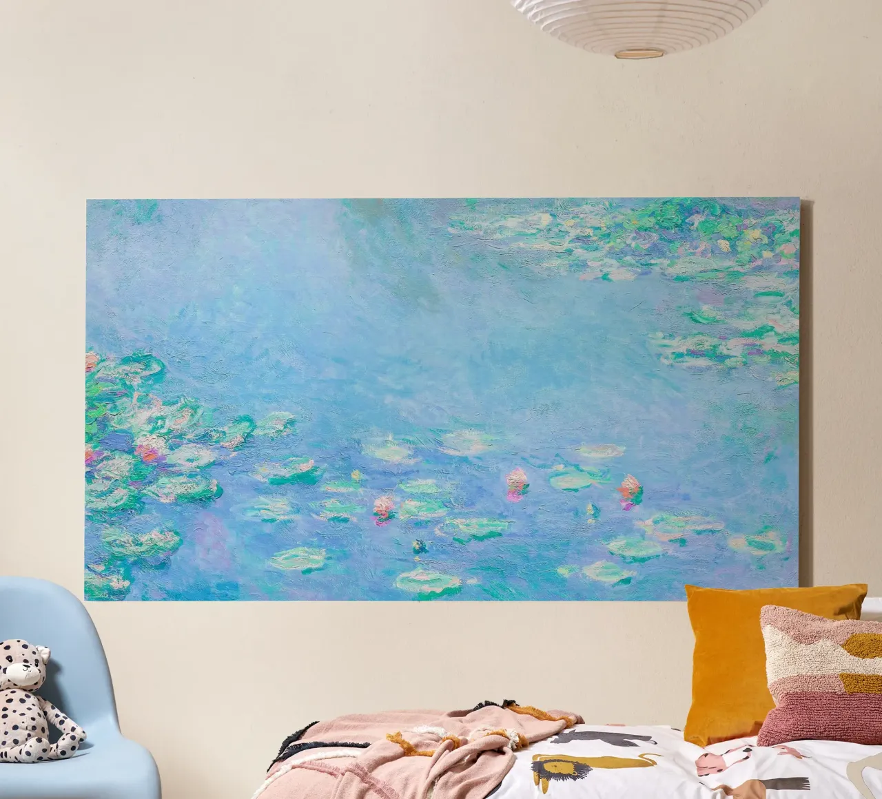 Monet's Water Lilies Pond - Impressionism Serene Art Print canvas with Floater frame by NorwesClub