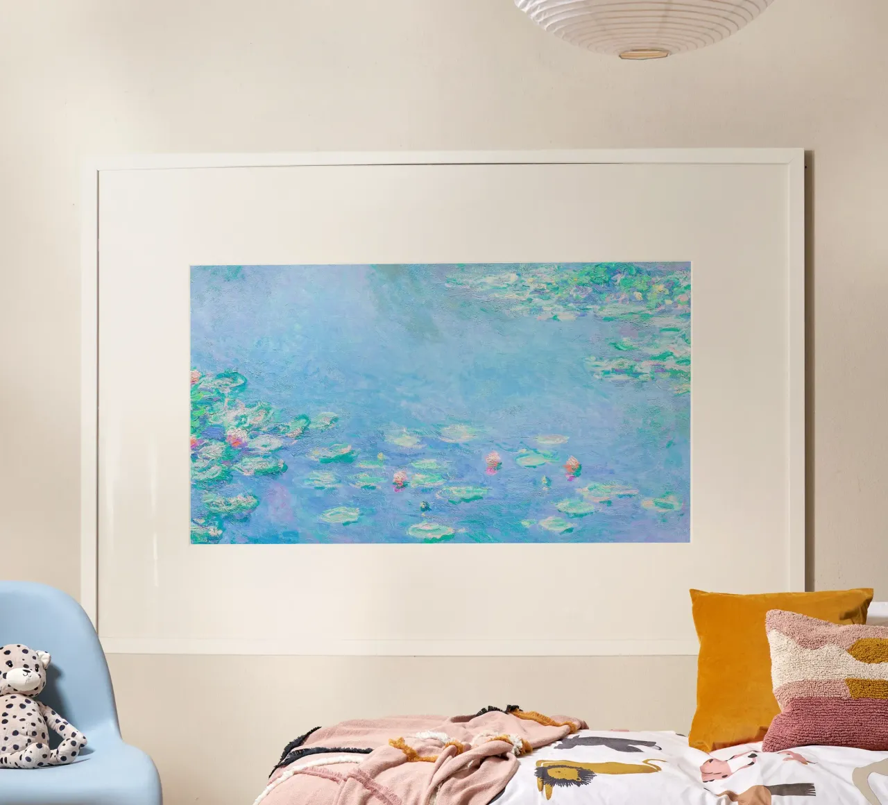 Stagno con ninfee di Monet - Impressionismo Stampa d'arte serena poster con telaio in plastica da NorwesClub