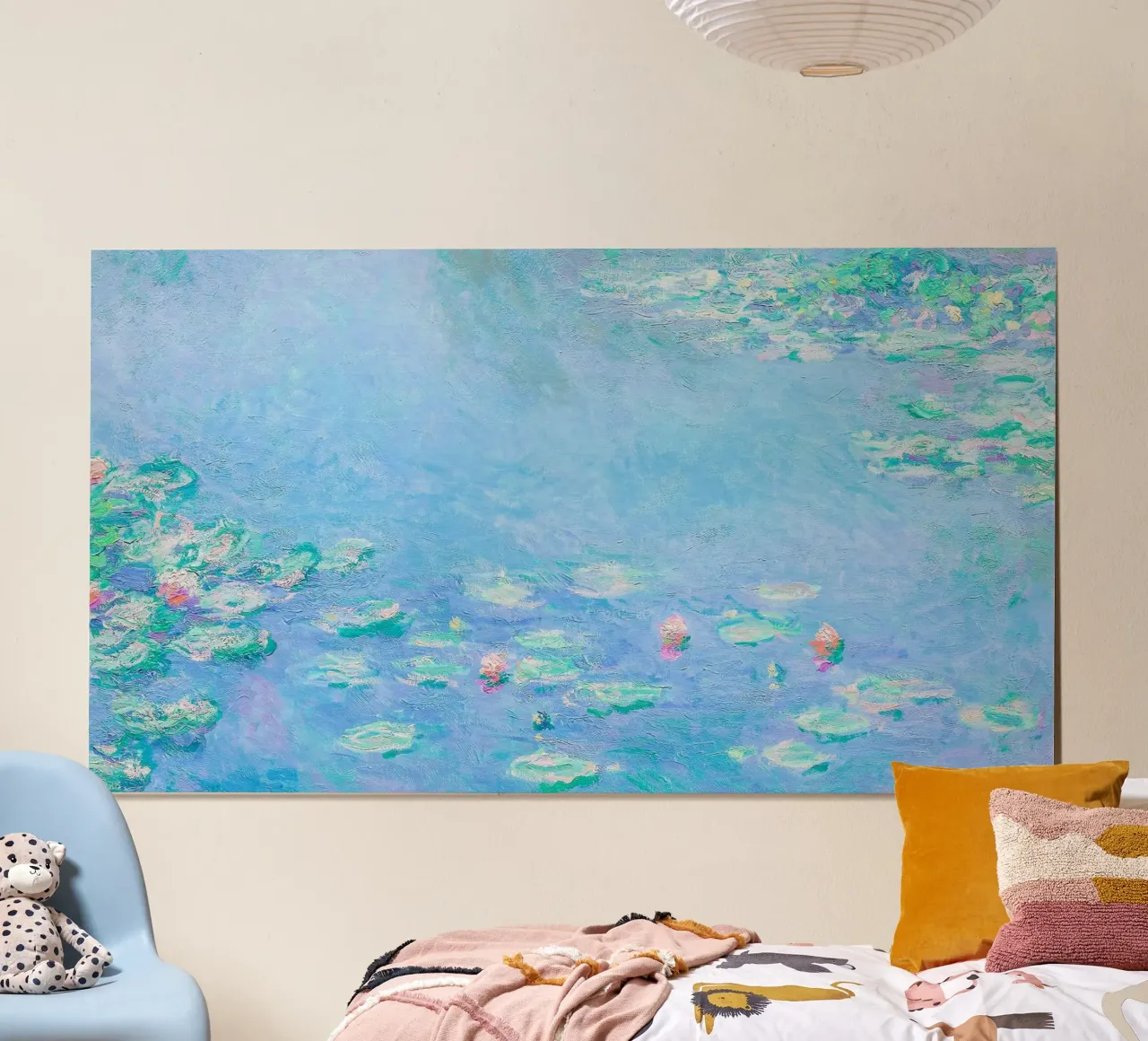Stagno con ninfee di Monet - Impressionismo Stampa d'arte serena poster con telaio in plastica da NorwesClub