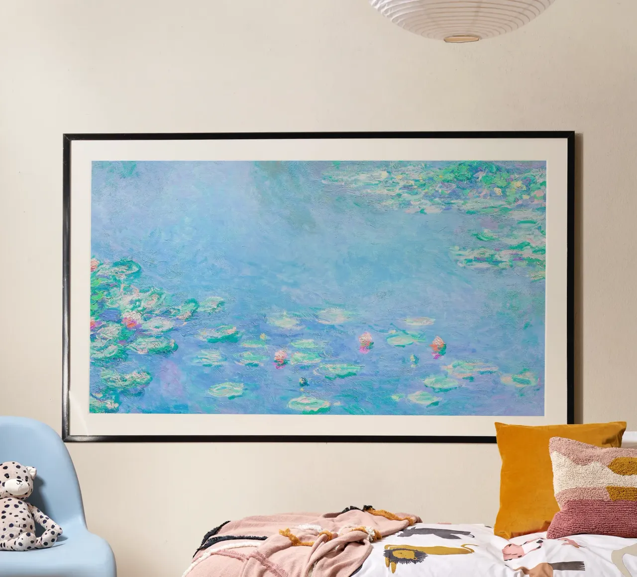 Stagno con ninfee di Monet - Impressionismo Stampa d'arte serena poster con telaio in plastica da NorwesClub