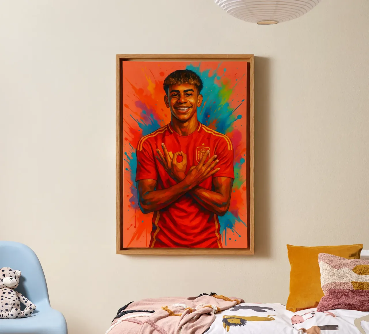 Lamine Yamal kunst canvas met Baklijst van BONANZA