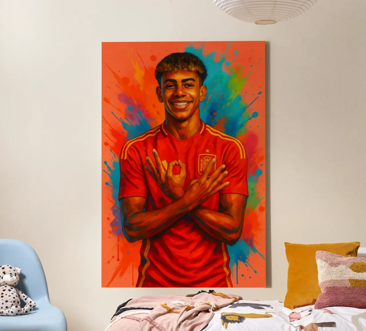 Lamine Yamal kunst canvas met Baklijst van BONANZA