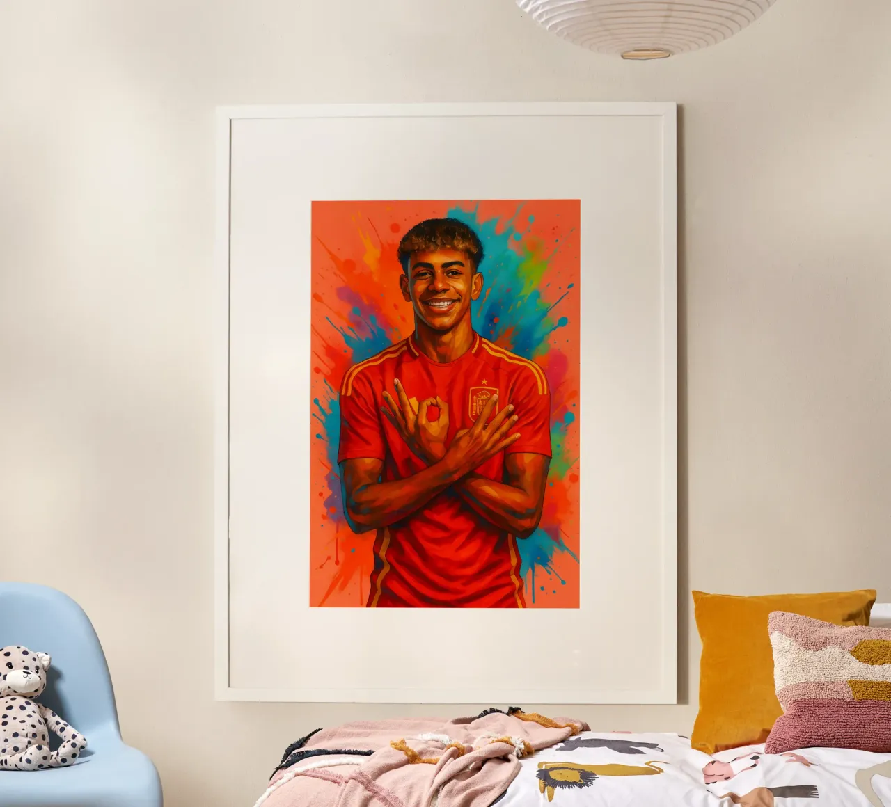 Lamine Yamal arte poster con telaio in plastica da BONANZA
