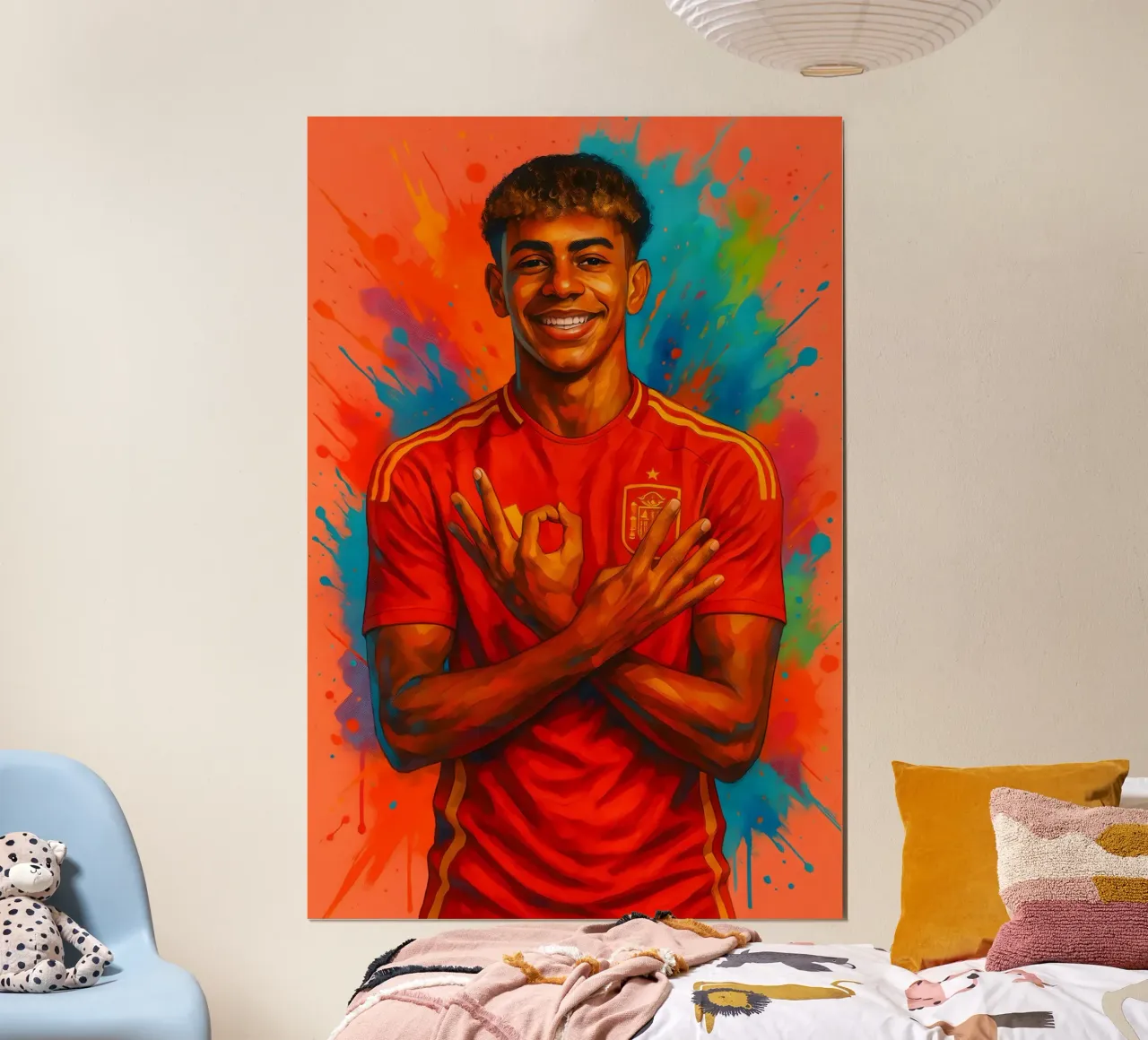 Lamine Yamal arte poster con telaio in plastica da BONANZA