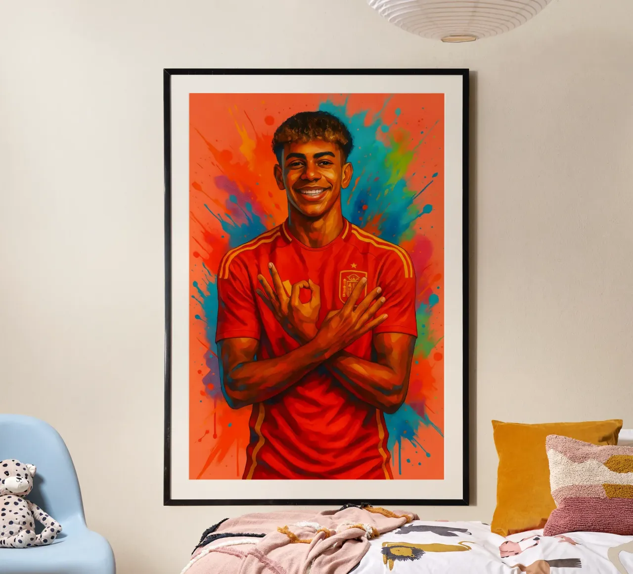Lamine Yamal arte poster con telaio in plastica da BONANZA