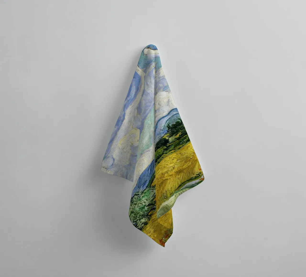 Van Gogh's Wheat Field Cypresses - Post-Impressionism Art towel by NorwesClub