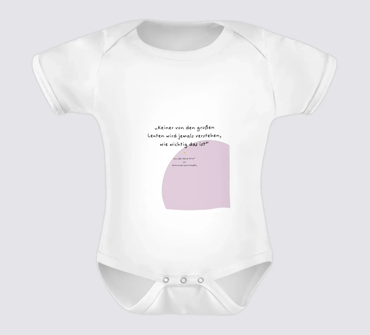 Zitat kleiner Prinz. Kurzarm Babybody von FRICKE DESIGN