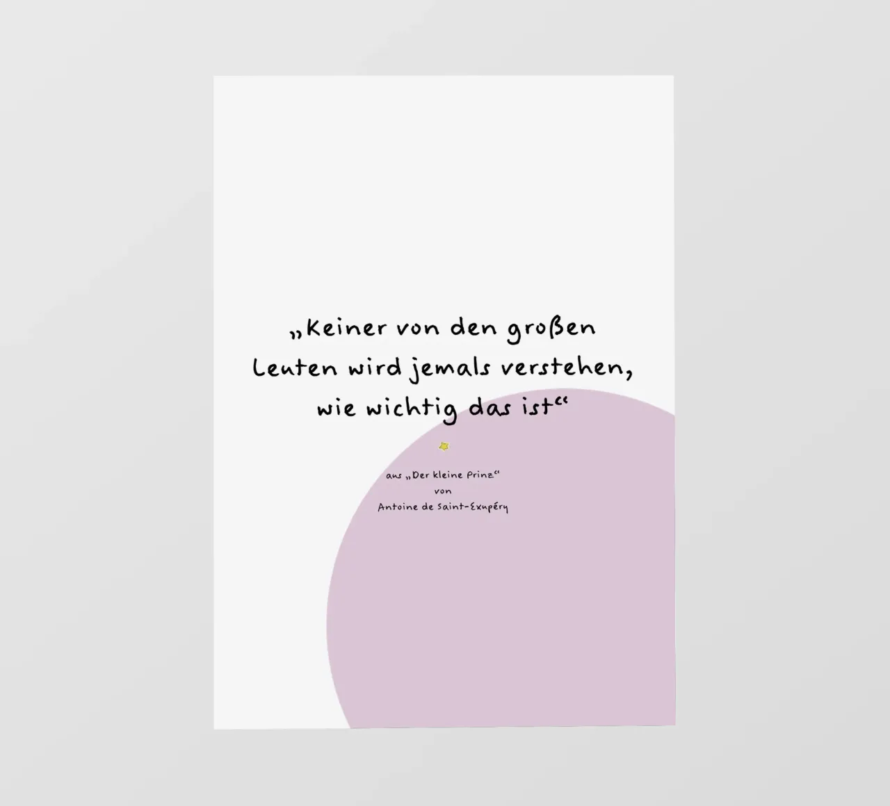 Zitat kleiner Prinz. Backlit Folie von FRICKE DESIGN