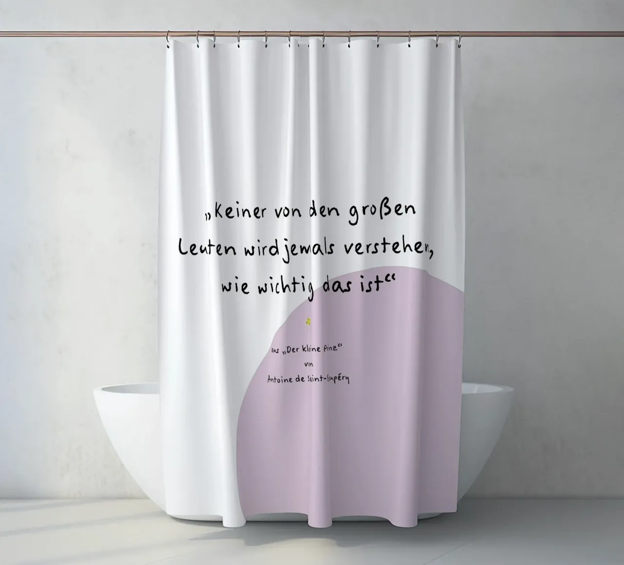 Zitat kleiner Prinz. Duschvorhang von FRICKE DESIGN