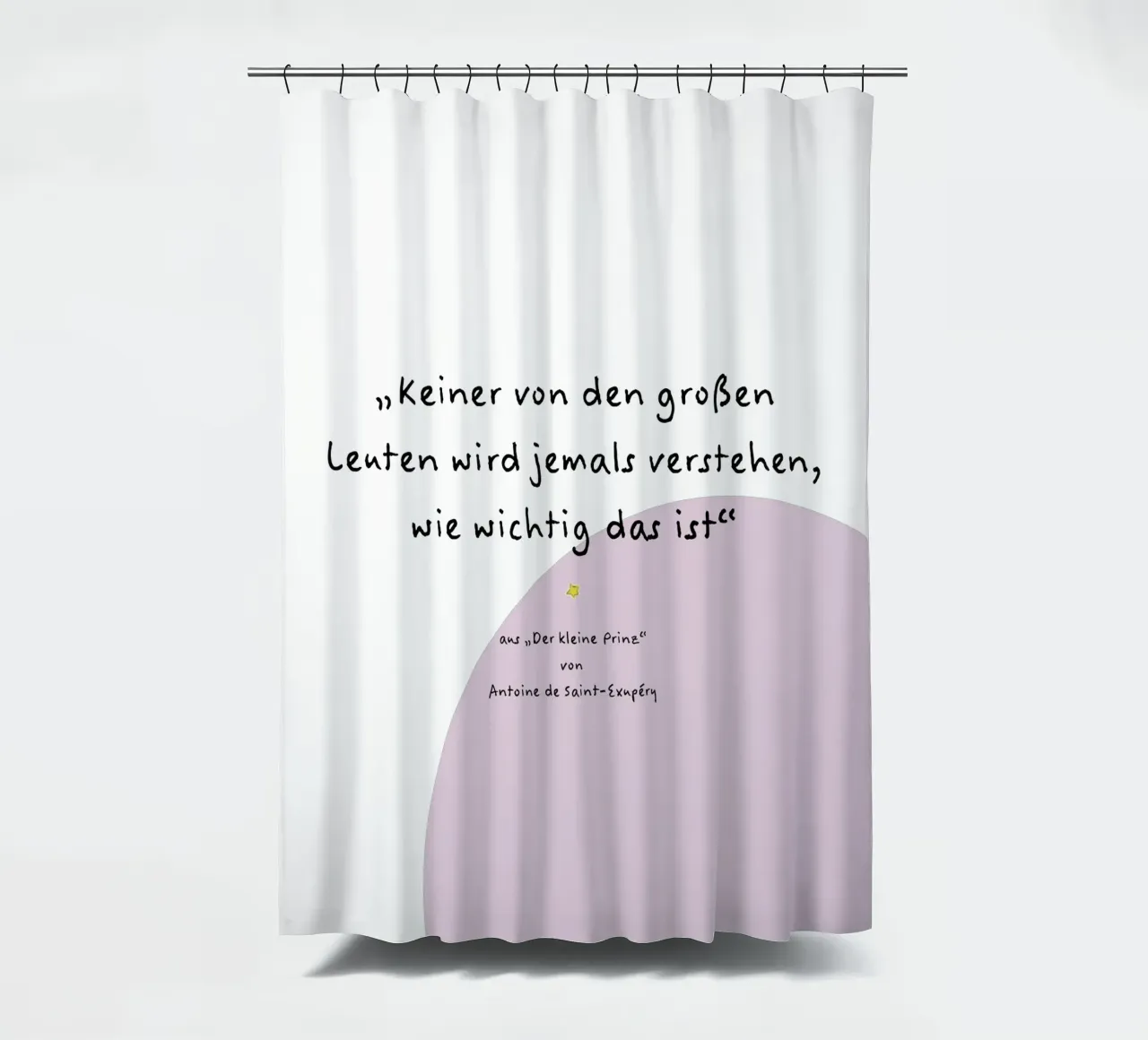 Zitat kleiner Prinz. Duschvorhang von FRICKE DESIGN