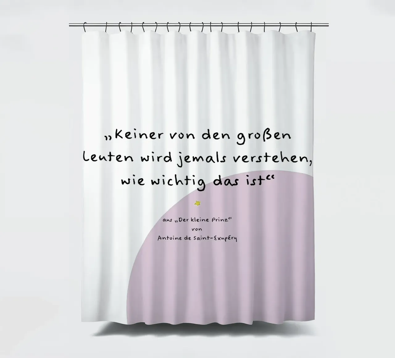 Zitat kleiner Prinz. Duschvorhang von FRICKE DESIGN