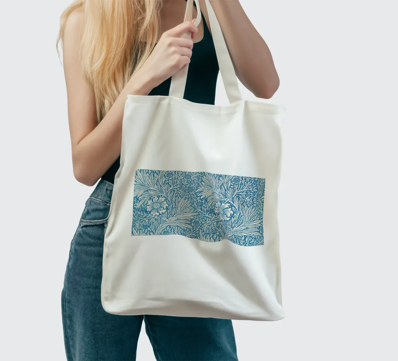 William Morris Seaweed - Modello botanico Arts & Crafts borsa in juta da NorwesClub