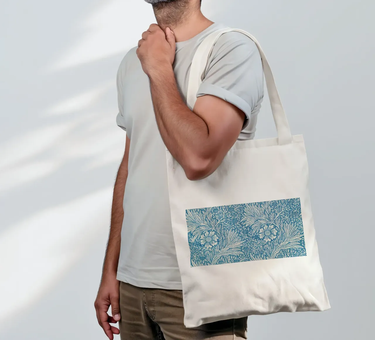 William Morris Seaweed - Modello botanico Arts & Crafts borsa in juta da NorwesClub