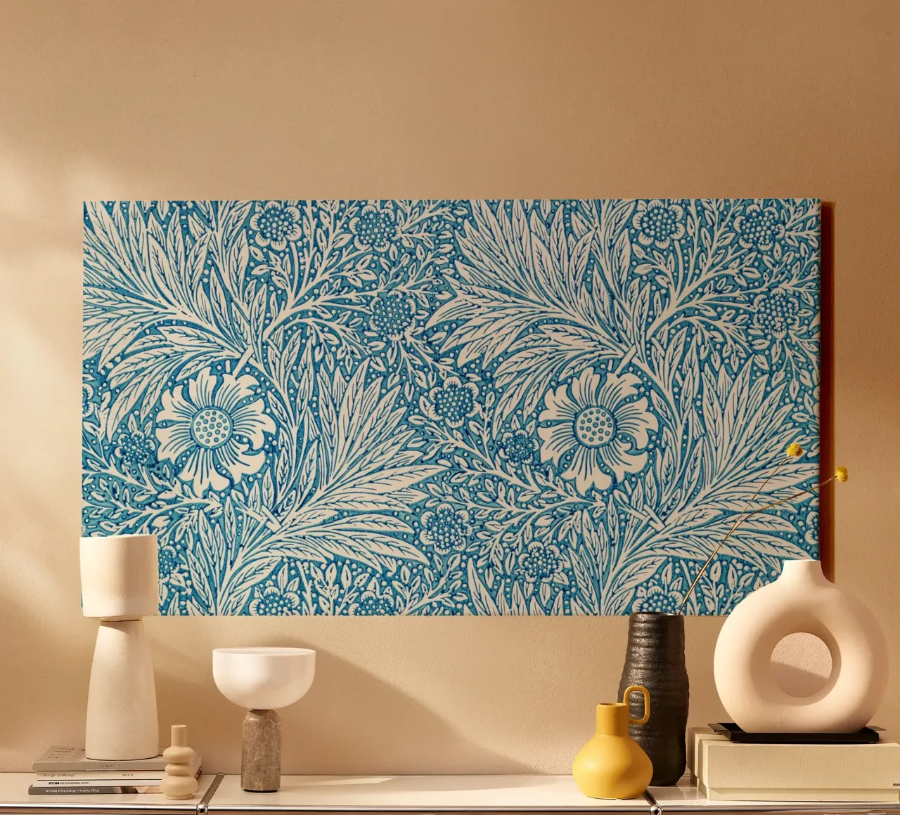 William Morris Seaweed - Modello botanico Arts & Crafts tela con Cornice a cassetta da NorwesClub