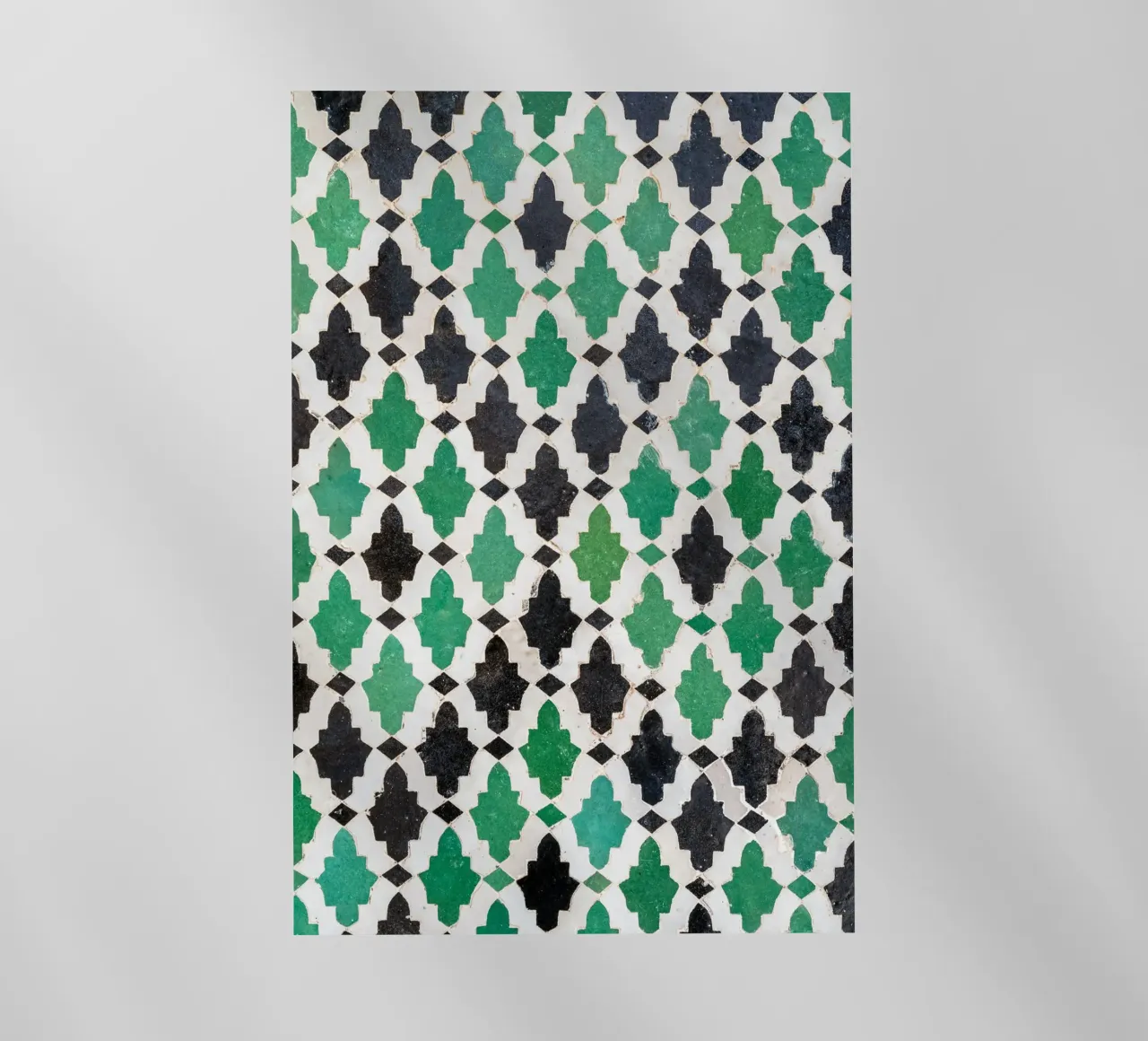 Green and black Moroccan tiles pellicola backlit da photolovers