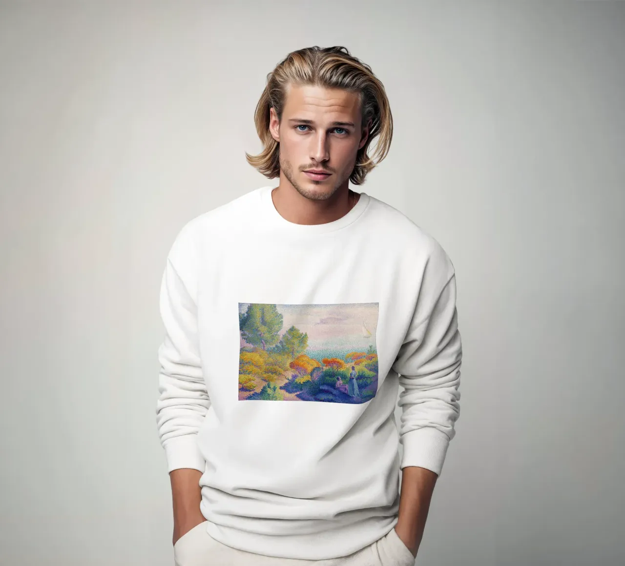 Die zwei Frauen von Henri-Edmond Cross - Pointillistische Landschaft Sweatshirt von NorwesClub