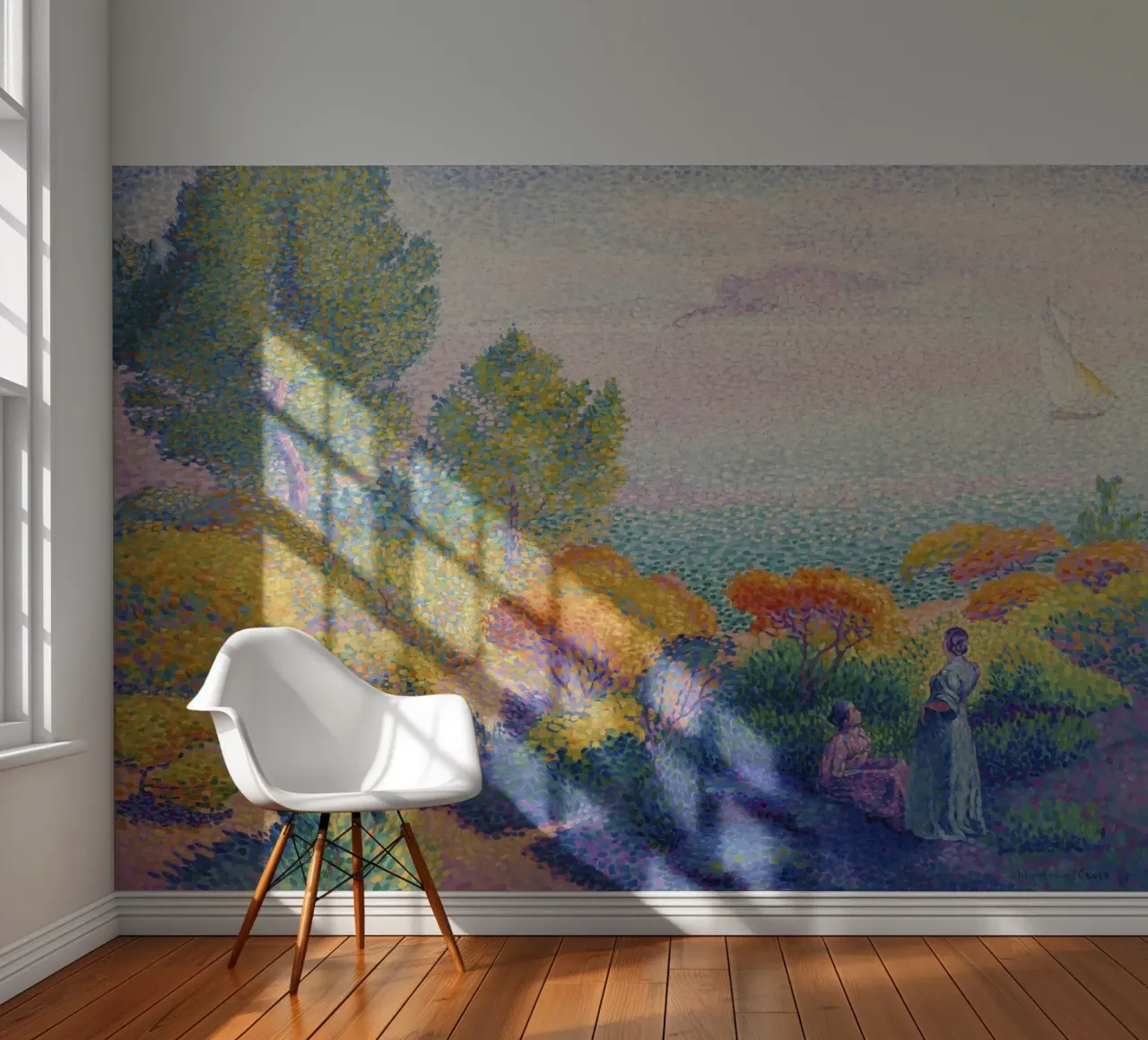 Henri-Edmond Cross's Two Women - Pointillist Landscape photo wallpaper by NorwesClub