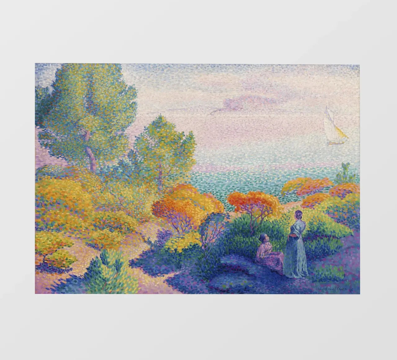 Henri-Edmond Cross's Two Women - Pointillist Landscape photo wallpaper by NorwesClub