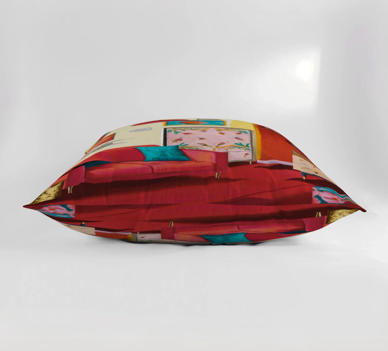 Salon Familial Rouge coussin de Opal Strokes