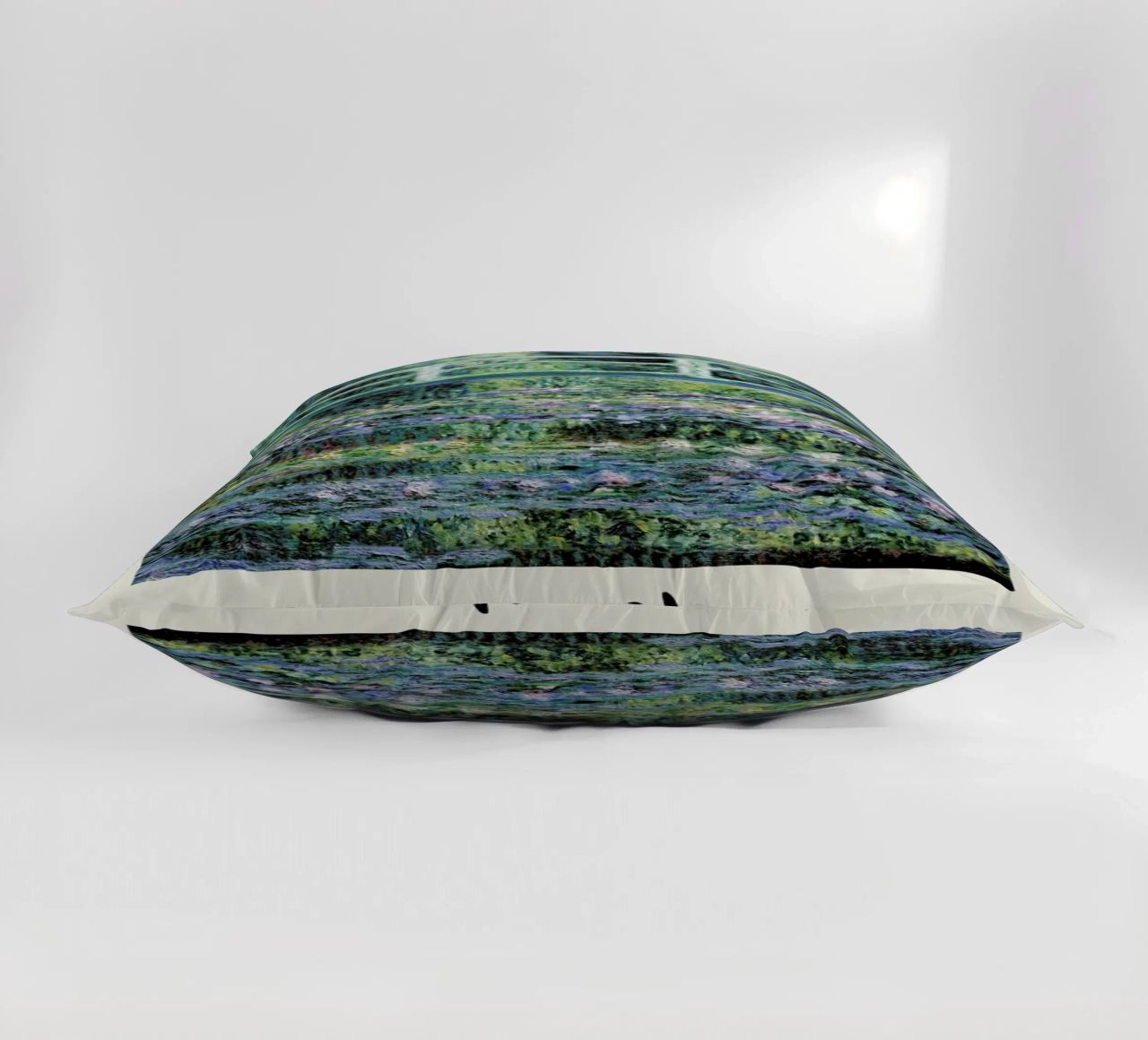 Monet – Signed Japanese Bridge cuscino da Vintage by JUNIQE