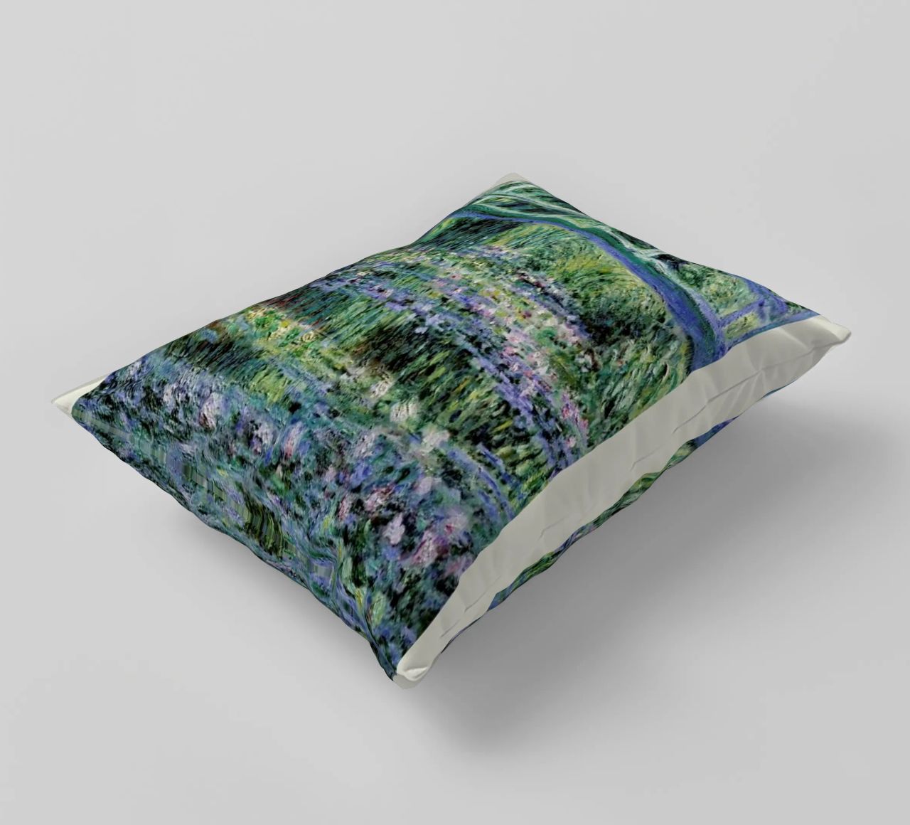 Monet – Signed Japanese Bridge cuscino da Vintage by JUNIQE