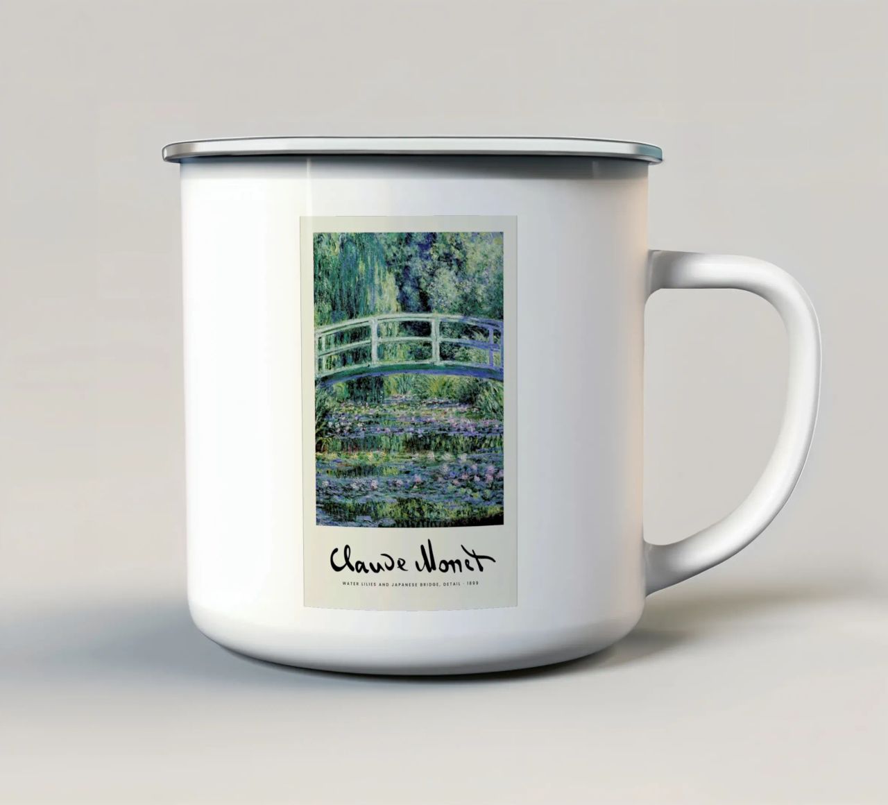 Monet – Signed Japanese Bridge tazza in smalto da Vintage by JUNIQE