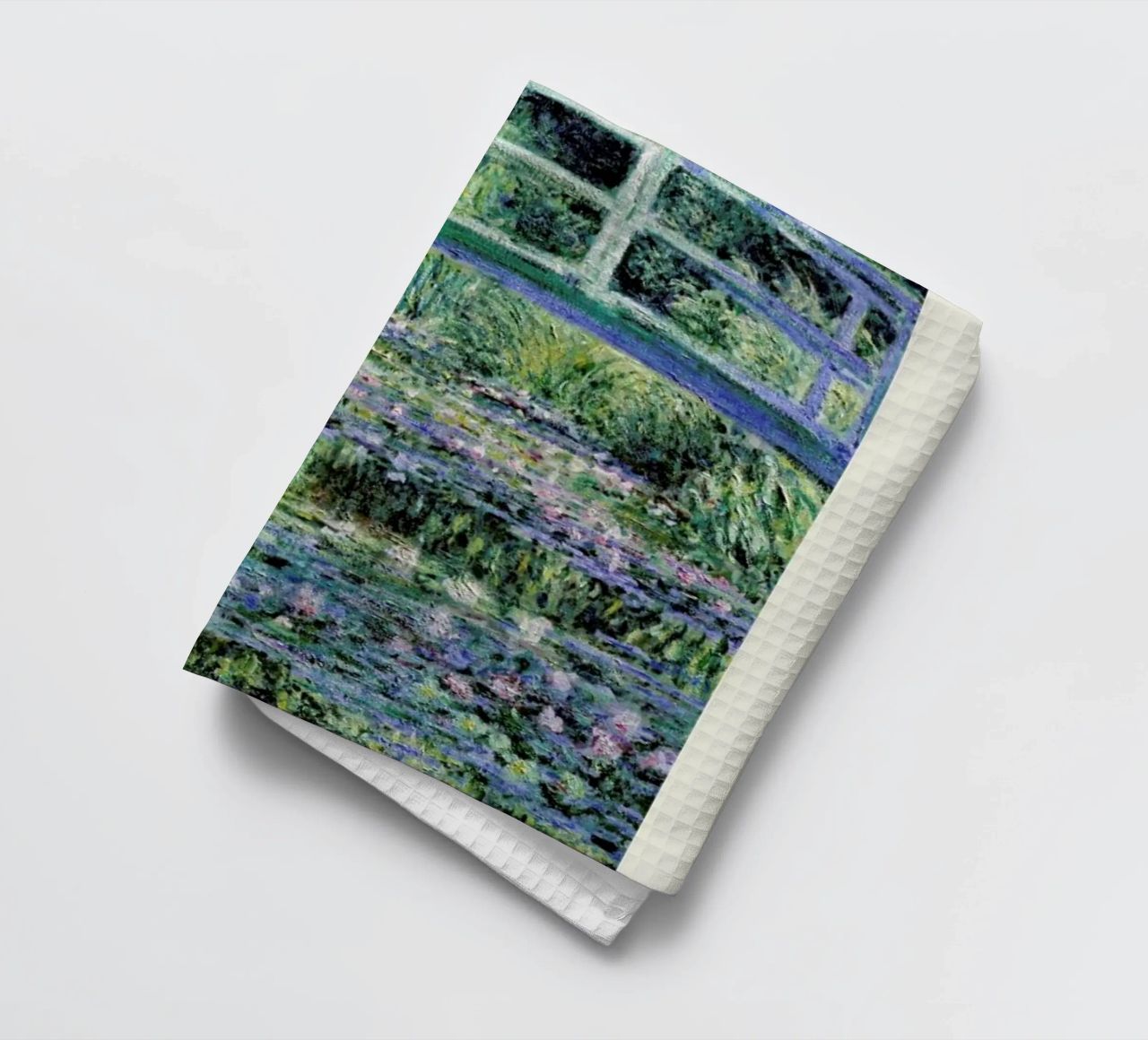 Monet – Signed Japanese Bridge canovaccio da cucina da Vintage by JUNIQE