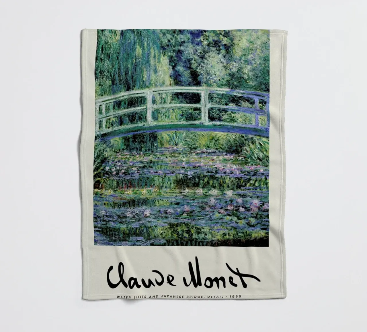 Monet – Signed Japanese Bridge coperta in pile da Vintage by JUNIQE