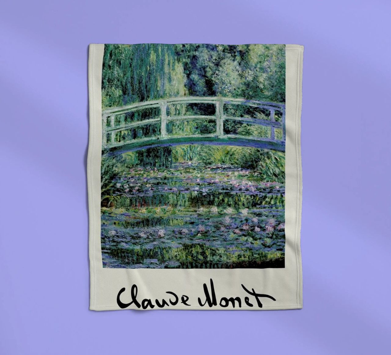 Monet – Signed Japanese Bridge coperta in pile da Vintage by JUNIQE