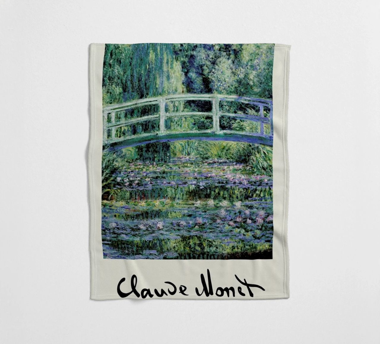 Monet – Signed Japanese Bridge coperta in pile da Vintage by JUNIQE