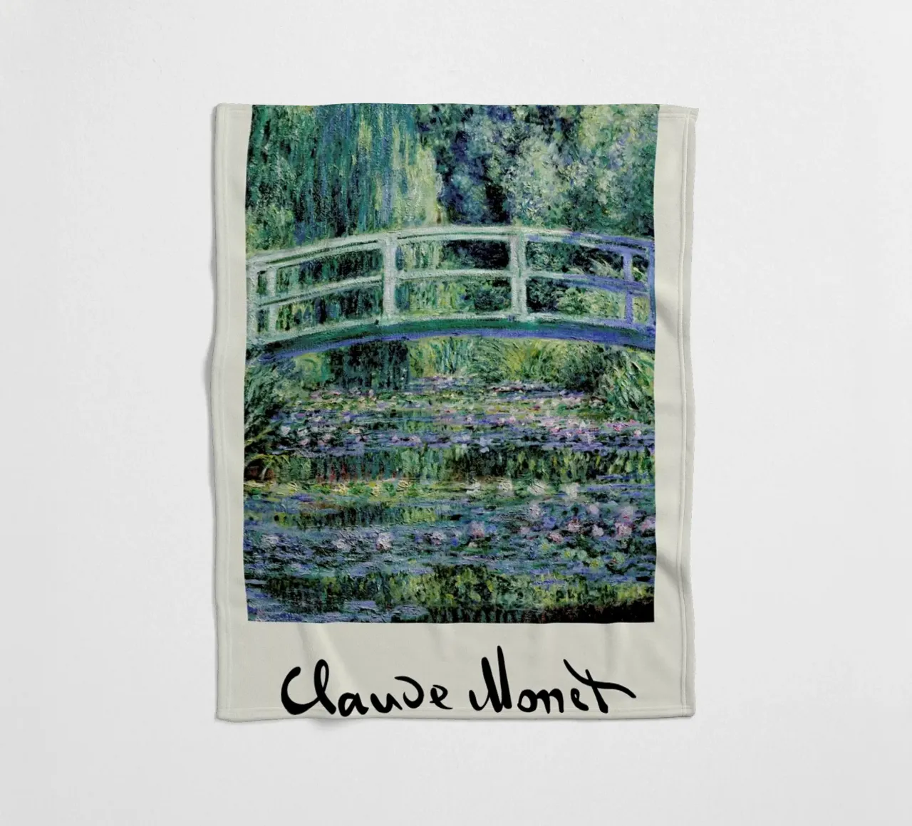 Monet – Signed Japanese Bridge coperta in pile da Vintage by JUNIQE