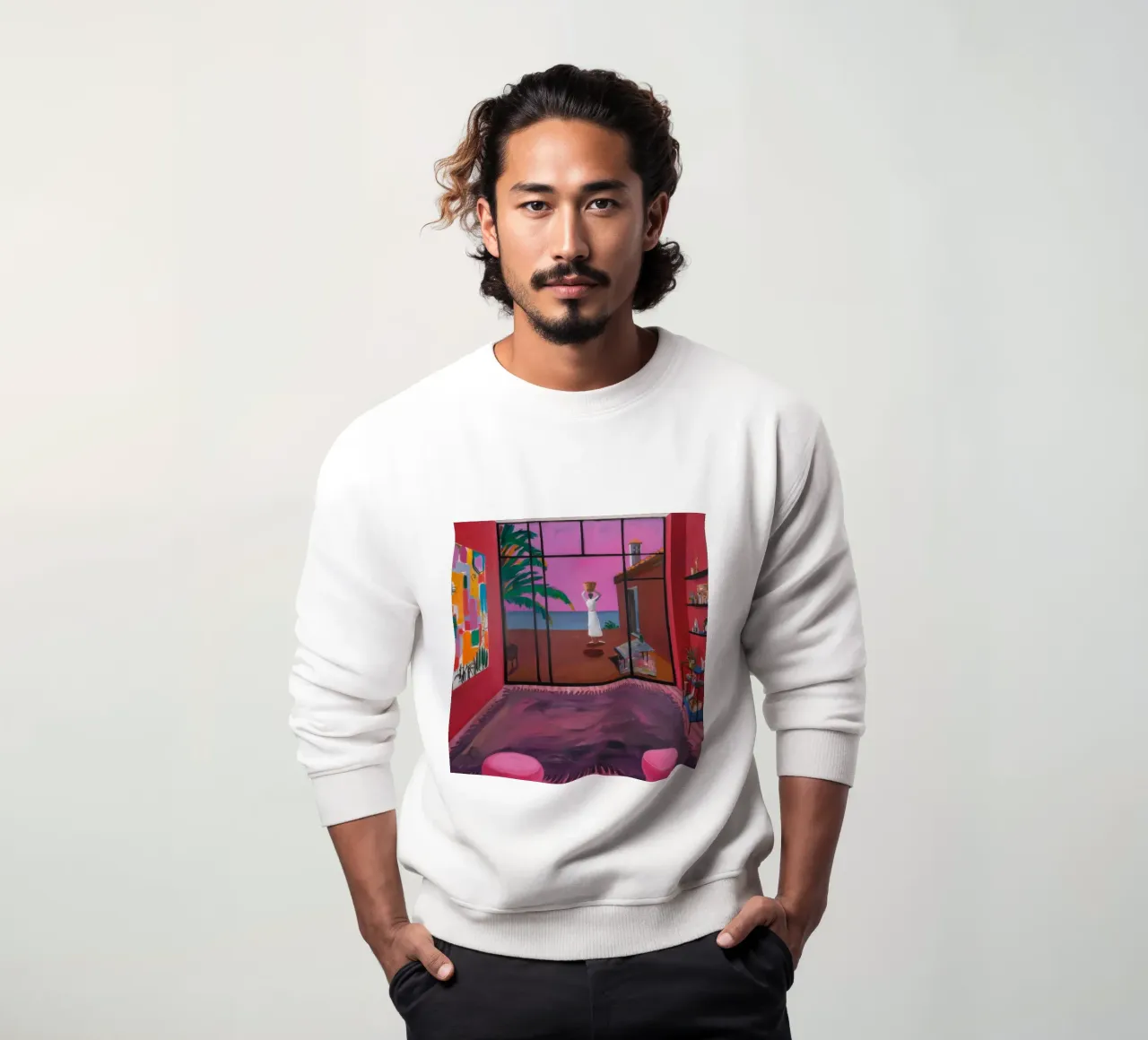 Entrada rosa enmarcada sudadera de Opal Strokes
