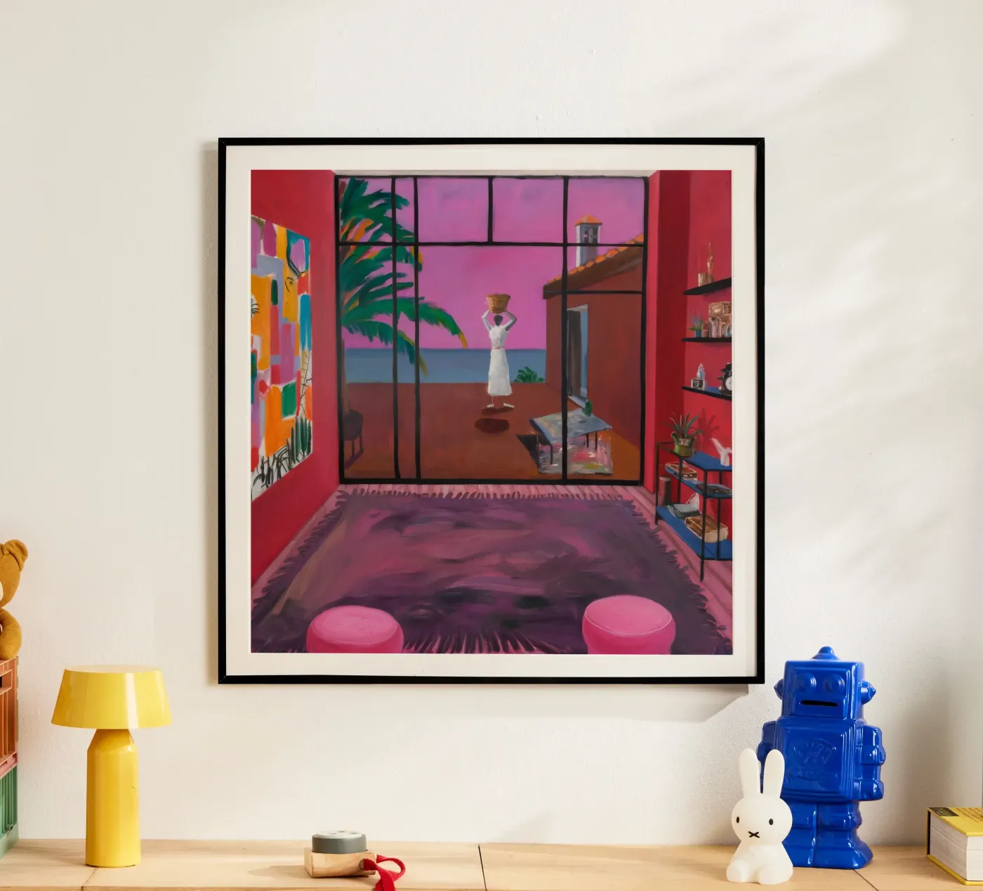 Framed Pink Entry poster by Opal Strokes