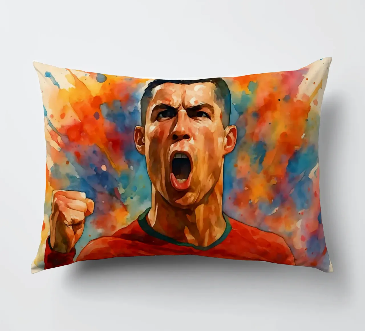 Acquerello sul gol di Ronaldo cuscino da BONANZA
