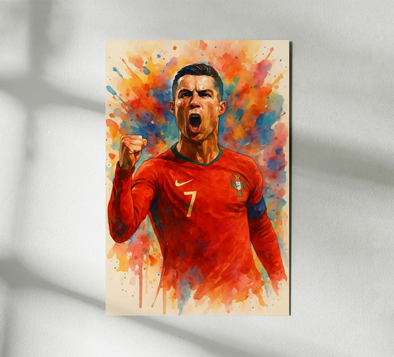 Acquerello sul gol di Ronaldo alluminio dibond da BONANZA