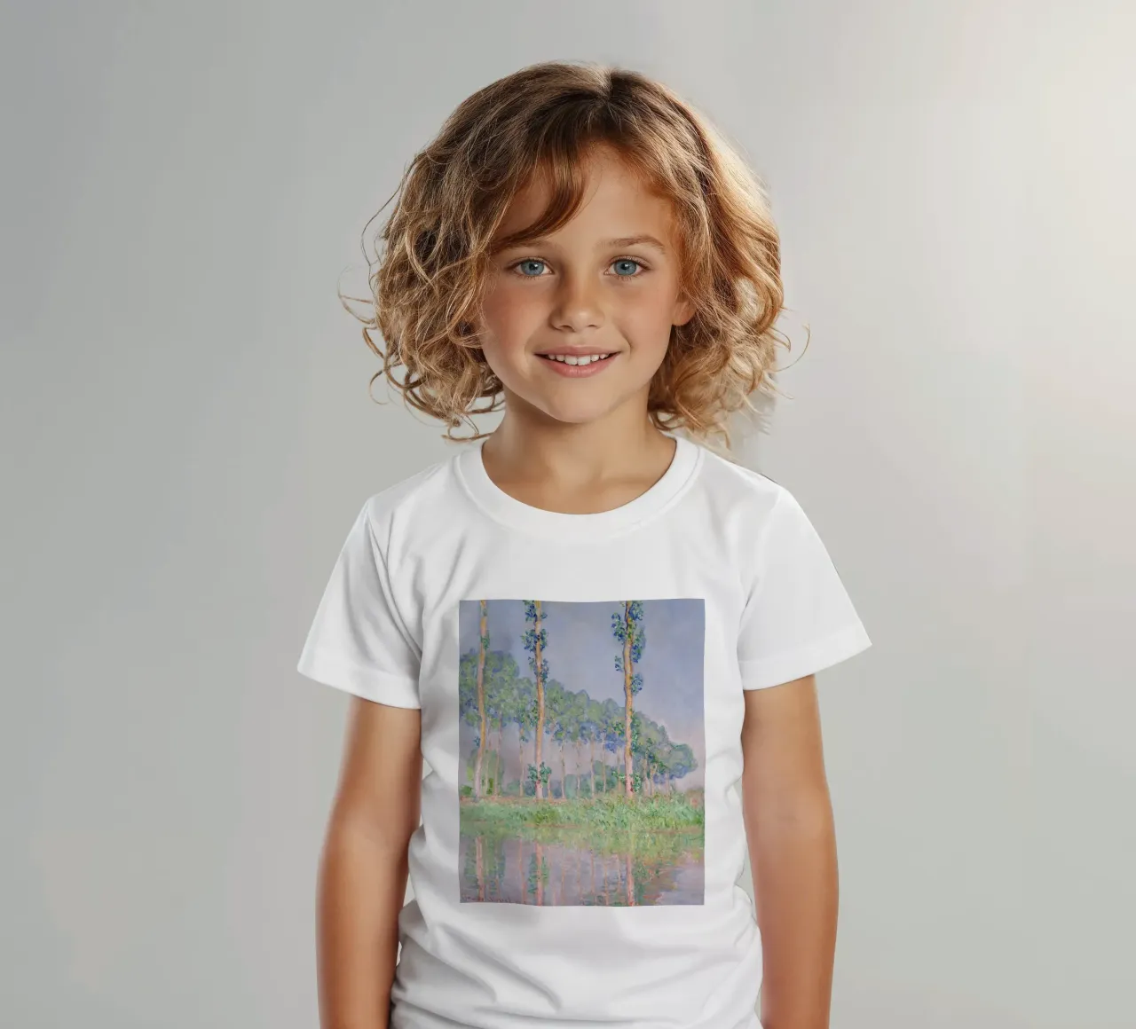 Monet's Poplars on the Epte - Impressionist Landscape Art kids t-shirt by NorwesClub