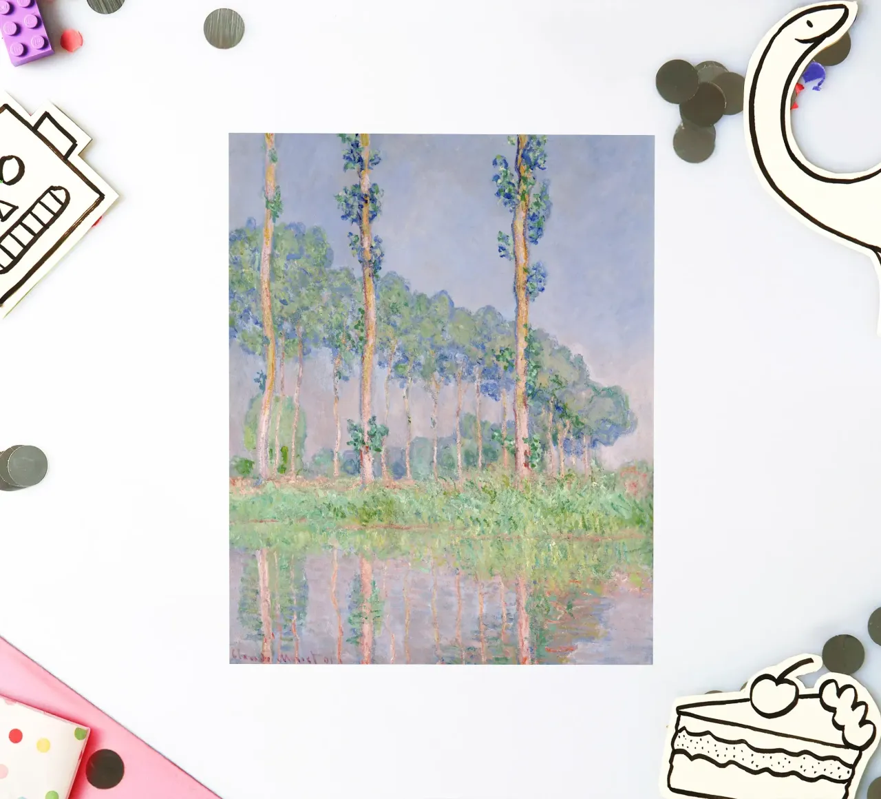 Monet's Poplars on the Epte - Impressionist Landscape Art sticker by NorwesClub