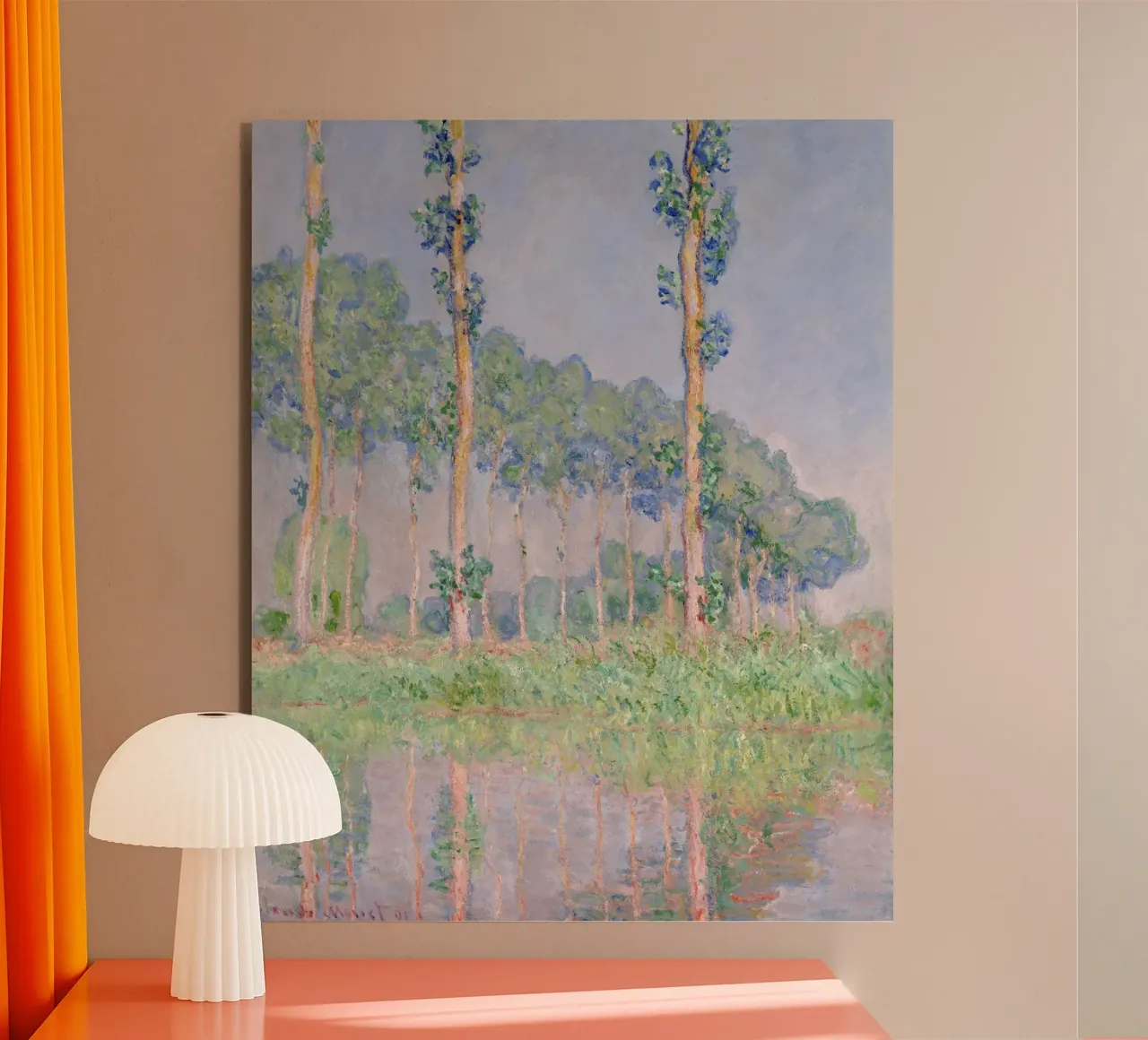 Monet's Poplars on the Epte - Impressionist Landscape Art alu-dibond by NorwesClub