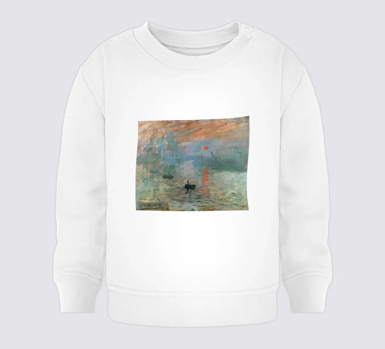 L'impressione di Monet, l'alba - Iconico paesaggio marino impressionista felpa neonato da NorwesClub