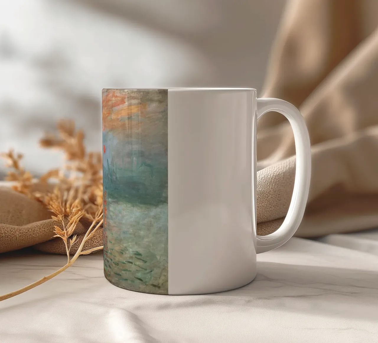 L'impressione di Monet, l'alba - Iconico paesaggio marino impressionista tazza in ceramica da NorwesClub