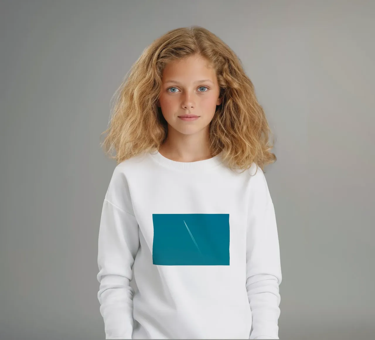 Contrail nel cielo blu d'estate felpa bambino da KISSA STUDIO