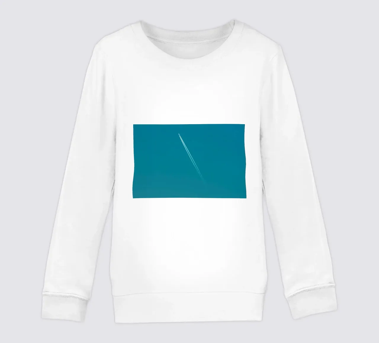 Contrail nel cielo blu d'estate felpa bambino da KISSA STUDIO